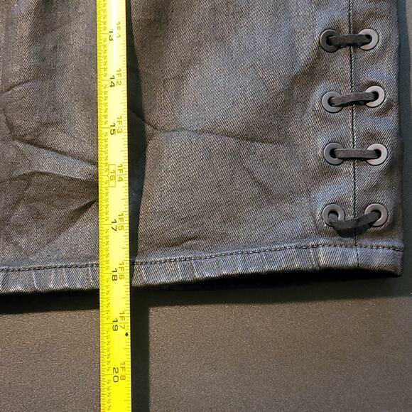 DL1961 Sandra Night Shine Black Coated Lace‑Up Denim Mini Skirt L NWT - Picture 16 of 16